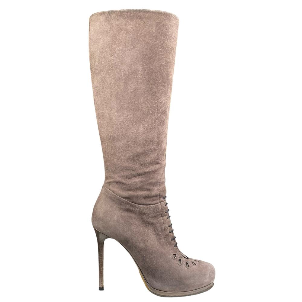 Tabitha Simmons Women’s Tan Suede Stiletto Tall Boot Size  38.5 US 8.5/9